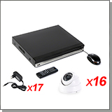 Проводной комплект видеонаблюдения для магазина - 16 HD AHD камер и видеорегистратор