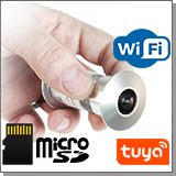 Беспроводной WI-FI IP камера-видеоглазок с записью в облако TUYA HDcom T205-8G (White)
